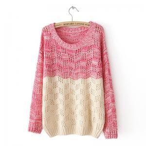 Mixed Color Knit Sweater For Women